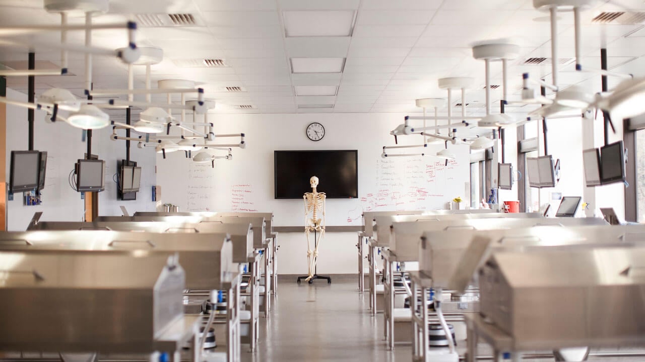The anatomy lab in the School of Medicine