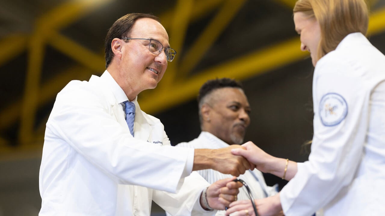 Student receives their stethoscope