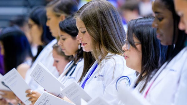 Medical students participate in the White Coat Ceremony